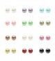 Assorted Wholesale Imitation Stainless Hypoallergenic - 1. 12 Pairs-12 Colors - 4mm Imitation Pearl - CY11GMPOKTB