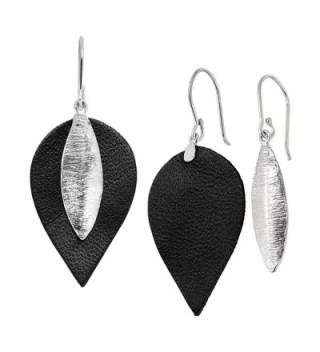 Silpadasterling Silver Leather Layered Earrings