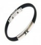 Stainless Steel Zodiac Signs Gemini Bracelet Black Silicon Band Jelly Bracelet - CM116JEPCFV