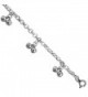 Sterling Silver Double Jingle Bells Anklet 12mm wide- fits 9 - 10 inch ankles - C3111D6GT57