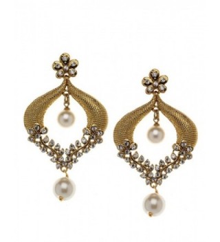 Bindhani Indian Bollywood Style Bridal Wedding Earrings For Women (White) - C7129U43ATP