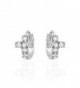MCS Jewelry Sterling Silver Cubic Zirconia Cross Huggies Earrings - CR1232T8CU7