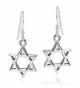Mystical Star of David .925 Sterling Silver Fish Hook Earrings - CR11J6WYDHL