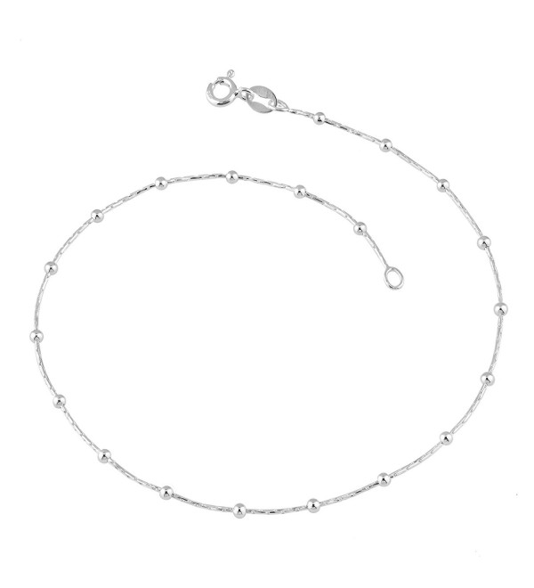 Sterling Silver High Polish 2mm Cobra Link Saturn Anklet (10 inch) - CM11PW70ME7