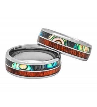 Tungsten Hawaiian Abalone Inlay Wedding