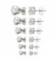 Gifts for her / women 6 pairs 3-8mm mixed sizes womens Surgical 316L stainless steel Cubic Zirconia stud earrings - CY12MZCJGM7