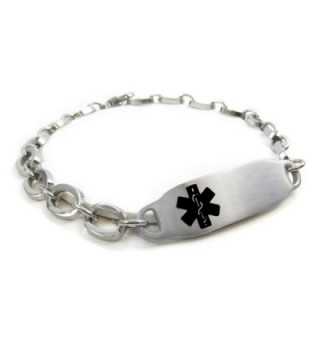 MyIDDr - Pre-Engraved & Customizable Medical Alert Bracelet- Warfarin Alert- Steel Oval Link - CA11KG1QLKX