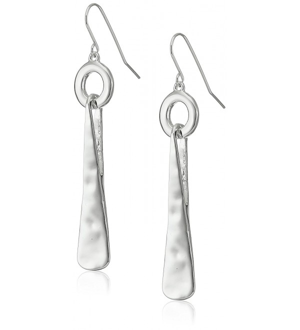 Robert Lee Morris Womens Hammered Triangle Circle Drop Earrings - Silver - CK127NEZX1D