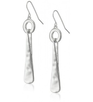 Robert Lee Morris Womens Hammered Triangle Circle Drop Earrings - Silver - CK127NEZX1D