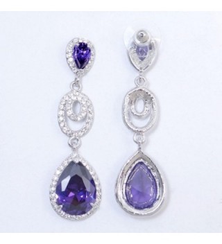 EVER FAITH Austrian Tanzanite Silver Tone in Women's Drop & Dangle Earrings