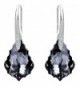 Sterling Earrings Swarovski Elements Simulants - Silver Night/ Black - CP183NS65L6