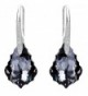 Sterling Earrings Swarovski Elements Simulants - Silver Night/ Black - CP183NS65L6