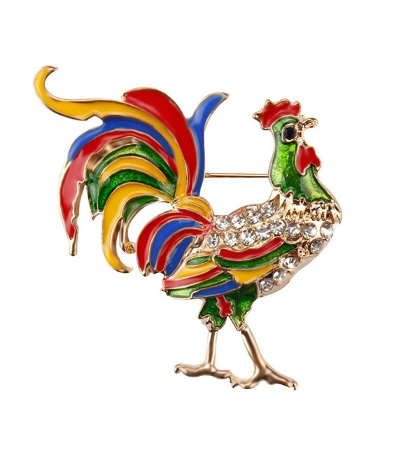 Crystal Rhinestone Cock Rooster Brooches Fashion Costume Brooch Pin jewelry - CI12NSJ5BQB