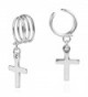 .925 Sterling Silver Contemporary Style Cross Dangle Ear Cuff - CV126PQVDJV