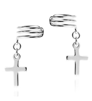 Sterling Silver Contemporary Style Dangle in Women's Cuffs & Wraps Earrings