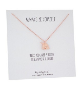 My Very Best Always Be Yourself Unicorn Necklace - rose gold plated brass - CL1895MYZ94