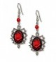 Gothic Red Rose Cameo Earrings Surrounded by Thorns with Red Bead - C811IZFSNIP