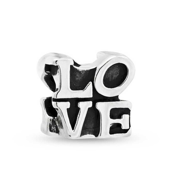 Bling Jewelry Letters of Love Pop Art Bead Charms .925 Sterling Silver - C5115M7USR3