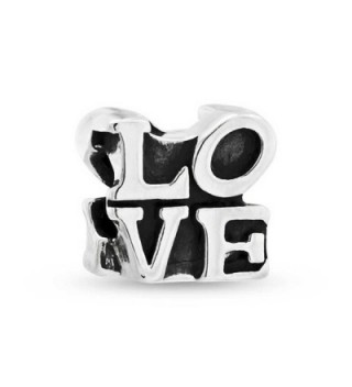 Bling Jewelry Letters of Love Pop Art Bead Charms .925 Sterling Silver - C5115M7USR3