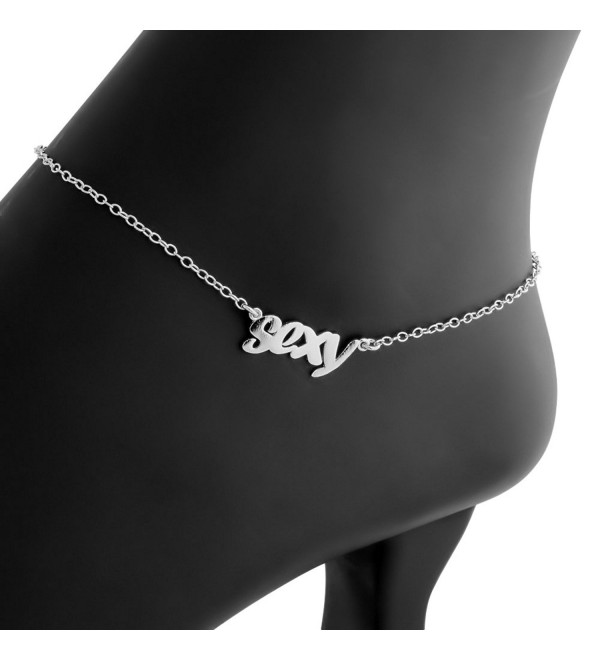 Script Words SEXY Charm Pendant Anklet - CJ11QUB2P3F