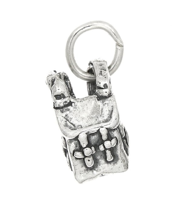 Sterling Silver Three Dimensional Backpack Charm - CF1172MYPPR