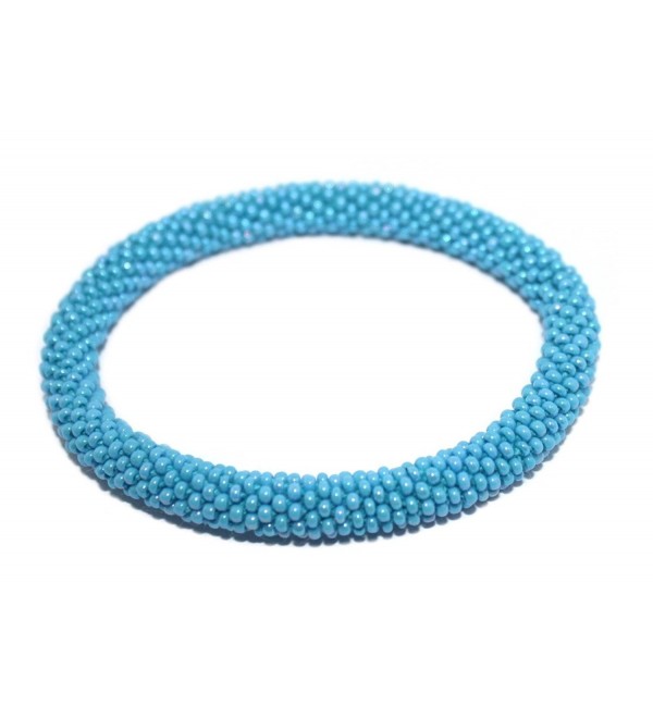 Crochet Glass Seed Bead Bracelet Roll On Bracelet Nepal bracelet SB486 - CY127PZZSUV