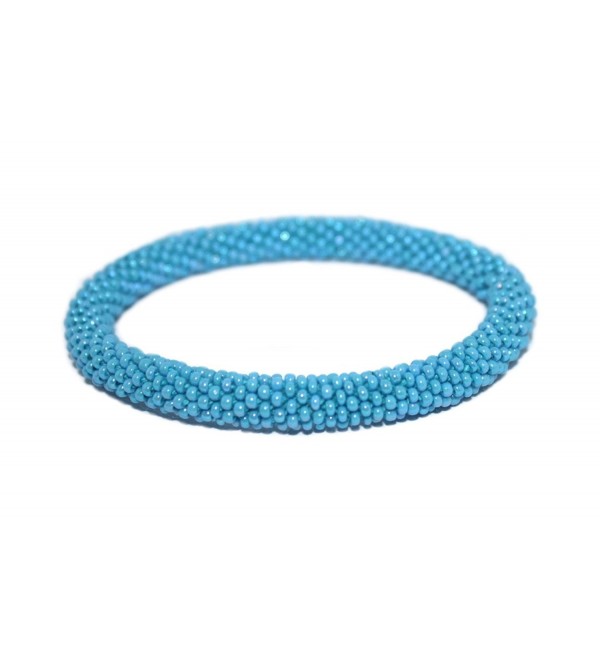 Crochet Glass Seed Bead Bracelet Roll On Bracelet Nepal bracelet SB486 ...