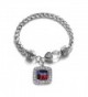 Democrat Leftist Obama Charm Classic Silver Plated Square Crystal Bracelet - CU11LI434ON