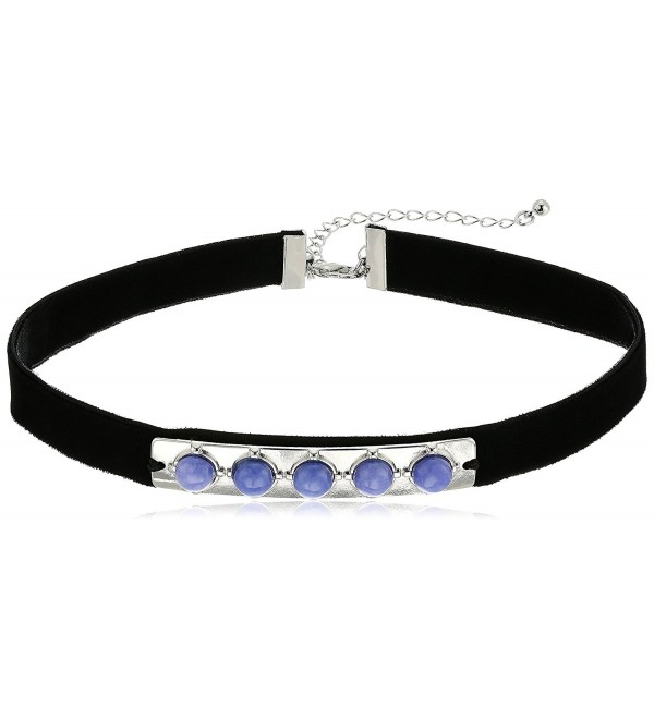 Danielle Nicole Marcks Black Choker Necklace - Silver/Purple/Black - CS17Z6HQ2K7