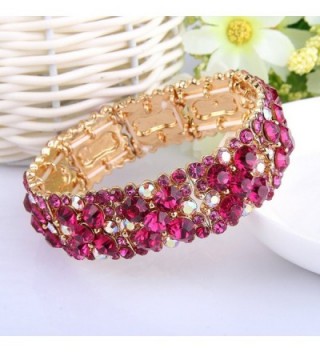 EVER FAITH Austrian Bracelet Gold Tone in Women's Stretch Bracelets