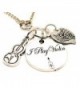 ChubbyChicoCharms I Play Violin Multi Charm Cluster 18" Necklace - C711HRH94QR