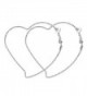 Fashion Heart Large Silver Hoop Clip On Earrings For Women 2.36 inch RareLove - Small Heart - CL186UA5L5K