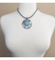 Leather Simulated Turquoise Necklace Earrings