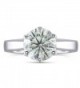 Moissanite Engagement Platinum Plated Sterling