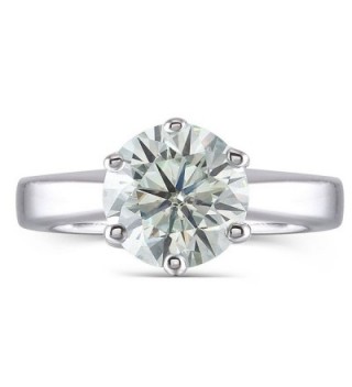 Moissanite Engagement Platinum Plated Sterling