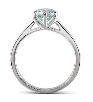 Moissanite Engagement Platinum Plated Sterling in Women's Wedding & Engagement Rings