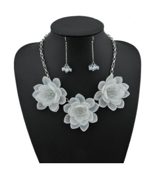 Statement Pendant Necklace Earrings NK 10372 white in Women's Pendants