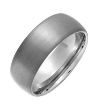 8mm Dome Brushed Plain Titanium Ring Mens Womens Wedding Bands Comfort Fit Size 5-16 - C812NU3BZ32