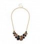 Lux Accessories Faceted Black Leopard Teardrop Stone Statement Bib Chain Necklace - CC11L7LRK8N