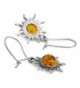 Amber Sterling Silver Romantic Earrings