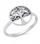 Filigree Cutout Tree of Life Cute Ring New .925 Sterling Silver Band Sizes 4-10 - CU12MYT6DWE