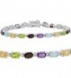 10ct TGW Multi Gemstone Tennis Bracelet in Sterling Silver - CQ12LV6H91L