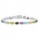 Gemstone Tennis Bracelet Sterling Silver