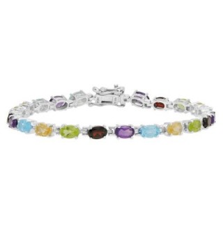 Gemstone Tennis Bracelet Sterling Silver