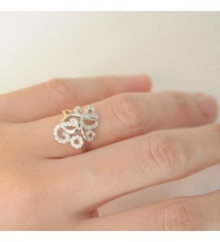 Sterling Silver Sparkling Delicate Unique in Women's Band Rings