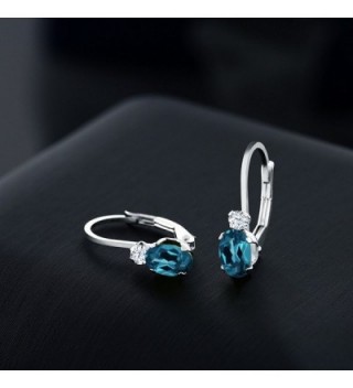 Sapphire Gemstone Birthstone Sterling Leverback in Women's Drop & Dangle Earrings