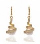 AOVR Fashion Women's 18K Gold Plated Crystal Pearl Party Spiral Drop Earrings - Gold - CO17Z5UZAHZ