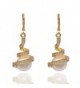 AOVR Fashion Women's 18K Gold Plated Crystal Pearl Party Spiral Drop Earrings - Gold - CO17Z5UZAHZ