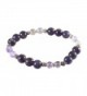Amethyst Bracelet with Super Seven- Melody Stone- 7 1/4"- Sterling Silver- Stretch - C112J9F7ADH