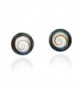 Modish Round Rainbow Abalone Shell Swirl Shiva .925 Sterling Silver Post Earrings - C91262EO6S1